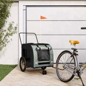 Pet Bicycle Trailer Iron Oxford Cloth Black Gray by , pet strollers - Ref: Foro24-93860, Price: 83,99 €, Discount: %