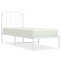 Metal bed frame with white headboard 80x200 cm by , Beds and slatted bases - Ref: Foro24-373927, Price: 65,91 €, Discount: %