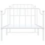 Metal bed frame with headboard and footboard white 90x190 cm by , Beds and slatted bases - Ref: Foro24-373946, Price: 74,99 €...