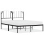 Estructura de cama con cabecero metal negro 140x200 cm de , Camas y somieres - Ref: Foro24-373888, Precio: 92,86 €, Descuento: %