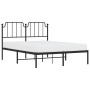 Estructura de cama con cabecero metal negro 140x200 cm de , Camas y somieres - Ref: Foro24-373888, Precio: 92,86 €, Descuento: %