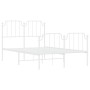 Estructura cama metal con cabecero y estribo blanco 120x200 cm de , Camas y somieres - Ref: Foro24-373952, Precio: 98,37 €, D...