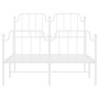 Estructura cama metal con cabecero y estribo blanco 120x200 cm de , Camas y somieres - Ref: Foro24-373952, Precio: 98,37 €, D...