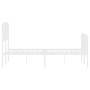 Metal bed frame with headboard and white footboard 120x200 cm by , Beds and slatted bases - Ref: Foro24-373952, Price: 98,37 ...