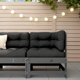 Garden corner sofa solid gray pine wood by , Modular outdoor sofas - Ref: Foro24-825473, Price: 77,75 €, Discount: %