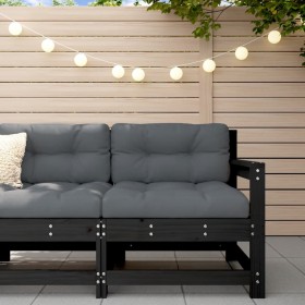 Garden corner sofa solid black pine wood by , Modular outdoor sofas - Ref: Foro24-825503, Price: 75,99 €, Discount: %