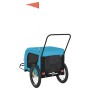 Pet Bicycle Trailer Iron Oxford Cloth Blue Black by , pet strollers - Ref: Foro24-94030, Price: 108,34 €, Discount: %