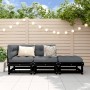 Garden furniture set 3 pieces solid black pine wood by , Modular outdoor sofas - Ref: Foro24-825412, Price: 189,66 €, Discoun...