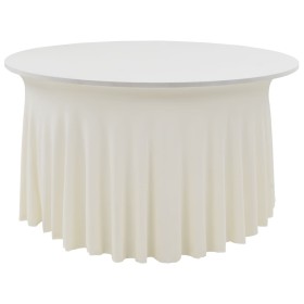 Elastic table covers 2 units with skirt 180x74 cm cream by vidaXL, Covers - Ref: Foro24-133601, Price: 45,05 €, Discount: %