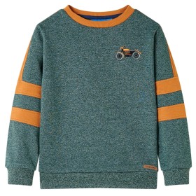 Dunkelgrün meliertes Kinder-Sweatshirt 140 von , Kinder-T-Shirts - Ref: Foro24-12668, Preis: 12,61 €, Rabatt: %