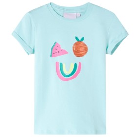 Light aquamarine children's t-shirt 128 by , Kids T-shirts - Ref: Foro24-11392, Price: 8,99 €, Discount: %