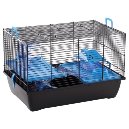 FLAMINGO Jaro 2 hamster cage black and blue 50.5x33x32.5 cm by FLAMINGO, Cages and habitats for small animals - Ref: Foro24-4...