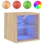 Wandmontierter TV-Schrank mit LED-Leuchten Sonoma-Eiche 30x28,5x30 cm von , TV-Möbel - Ref: Foro24-836977, Preis: 33,37 €, Ra...