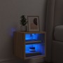 Mueble de TV de pared con luces LED roble Sonoma 30x28,5x30 cm de , Muebles TV - Ref: Foro24-836977, Precio: 33,37 €, Descuen...