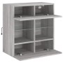 Wandmontierter TV-Schrank mit LED-Leuchten, Sonoma-Grau, 58,5 x 30 x 60,5 cm von , TV-Möbel - Ref: Foro24-837097, Preis: 57,0...