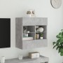 Wall-mounted TV cabinet with LED lights concrete gray 58.5x30x60.5 cm by , TV Furniture - Ref: Foro24-837095, Price: 55,47 €,...