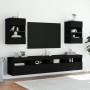 Wall TV cabinets with LED lights 2 pcs black 40x30x60.5 cm by , TV Furniture - Ref: Foro24-837081, Price: 82,68 €, Discount: %