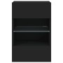 Wall TV cabinets with LED lights 2 pcs black 40x30x60.5 cm by , TV Furniture - Ref: Foro24-837081, Price: 82,68 €, Discount: %