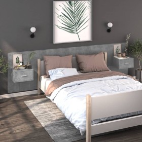 Wall bedside tables 2 units concrete gray by vidaXL, Nightstands - Ref: Foro24-810980, Price: 86,78 €, Discount: %