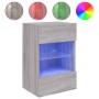 Wandmontierter TV-Schrank mit LED-Leuchten Sonomagrau 40x30x60,5 cm von , TV-Möbel - Ref: Foro24-837088, Preis: 54,01 €, Raba...