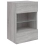 Wall-mounted TV cabinet with LED lights Sonoma gray 40x30x60.5 cm by , TV Furniture - Ref: Foro24-837088, Price: 54,01 €, Dis...