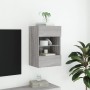 Wall-mounted TV cabinet with LED lights Sonoma gray 40x30x60.5 cm by , TV Furniture - Ref: Foro24-837088, Price: 54,01 €, Dis...