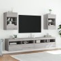 Wall-mounted TV cabinet with LED lights Sonoma gray 40x30x60.5 cm by , TV Furniture - Ref: Foro24-837088, Price: 54,01 €, Dis...