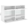 Wall-mounted TV stand with LED lights white 98.5x30x60.5 cm by , TV Furniture - Ref: Foro24-837106, Price: 85,49 €, Discount: %