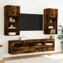 TV wall furniture LED lights 2 pcs smoked oak 40x30x40 cm by , TV Furniture - Ref: Foro24-837178, Price: 60,04 €, Discount: %