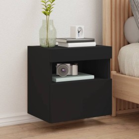 Wandmontierter TV-Schrank mit LED-Leuchten schwarz 40x30x40 cm von , TV-Möbel - Ref: Foro24-837171, Preis: 36,99 €, Rabatt: %