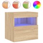 Wandmontierter TV-Schrank mit LED-Leuchten Sonoma-Eiche 40x30x40 cm von , TV-Möbel - Ref: Foro24-837173, Preis: 35,21 €, Raba...