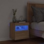 Wall-mounted TV cabinet with LED lights Sonoma oak 40x30x40 cm by , TV Furniture - Ref: Foro24-837173, Price: 35,21 €, Discou...