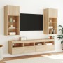 Wall-mounted TV cabinet with LED lights Sonoma oak 40x30x40 cm by , TV Furniture - Ref: Foro24-837173, Price: 35,21 €, Discou...