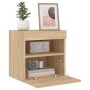 Wall-mounted TV cabinet with LED lights Sonoma oak 40x30x40 cm by , TV Furniture - Ref: Foro24-837173, Price: 35,21 €, Discou...