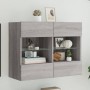 Wall-mounted TV cabinet with LED lights Sonoma gray 78.5x30x60.5 cm by , TV Furniture - Ref: Foro24-837104, Price: 68,22 €, D...