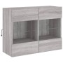 Wall-mounted TV cabinet with LED lights Sonoma gray 78.5x30x60.5 cm by , TV Furniture - Ref: Foro24-837104, Price: 68,22 €, D...