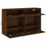 Wall-mounted TV cabinet with LED lights brown oak 98.5x30x60.5 cm by , TV Furniture - Ref: Foro24-837112, Price: 89,94 €, Dis...