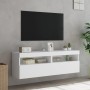 Wall TV cabinets with LED lights 2 pcs white 60x30x40 cm by , TV Furniture - Ref: Foro24-837184, Price: 85,69 €, Discount: %