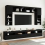 Wall TV cabinets with LED lights 2 pcs black 60x30x40 cm by , TV Furniture - Ref: Foro24-837186, Price: 88,44 €, Discount: %