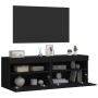 Wall TV cabinets with LED lights 2 pcs black 60x30x40 cm by , TV Furniture - Ref: Foro24-837186, Price: 88,44 €, Discount: %