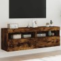 TV wall furniture LED lights 2 pcs smoked oak 60x30x40 cm by , TV Furniture - Ref: Foro24-837192, Price: 83,99 €, Discount: %