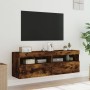 TV wall furniture LED lights 2 pcs smoked oak 60x30x40 cm by , TV Furniture - Ref: Foro24-837192, Price: 93,32 €, Discount: %