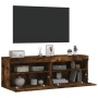 TV wall furniture LED lights 2 pcs smoked oak 60x30x40 cm by , TV Furniture - Ref: Foro24-837192, Price: 93,32 €, Discount: %