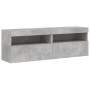 TV wall furniture LED lights 2 pcs concrete gray 60x30x40 cm by , TV Furniture - Ref: Foro24-837190, Price: 97,43 €, Discount: %