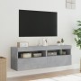 TV wall furniture LED lights 2 pcs concrete gray 60x30x40 cm by , TV Furniture - Ref: Foro24-837190, Price: 97,43 €, Discount: %