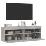 TV wall furniture LED lights 2 pcs concrete gray 60x30x40 cm by , TV Furniture - Ref: Foro24-837190, Price: 97,43 €, Discount: %