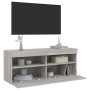 Wall-mounted TV cabinet with LED lights Sonoma gray 100x30x40 cm by , TV Furniture - Ref: Foro24-837216, Price: 57,60 €, Disc...