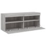 Wall-mounted TV cabinet with LED lights Sonoma gray 100x30x40 cm by , TV Furniture - Ref: Foro24-837216, Price: 57,60 €, Disc...