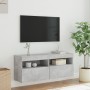 Wall-mounted TV cabinet with LED lights concrete gray 100x30x40 cm by , TV Furniture - Ref: Foro24-837214, Price: 59,71 €, Di...