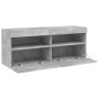 Wall-mounted TV cabinet with LED lights concrete gray 100x30x40 cm by , TV Furniture - Ref: Foro24-837214, Price: 59,71 €, Di...